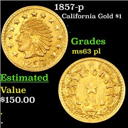 1857-p California Gold Token Grades Select Unc PL