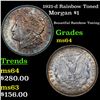 Image 1 : 1921-d Rainbow Toned Morgan Dollar $1 Grades Choice Unc