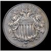 Image 2 : 1867 No Rays Shield Nickel 5c Grades Choice AU