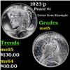 Image 1 : 1923-p Peace Dollar $1 Grades GEM Unc