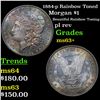 Image 1 : 1884-p Rainbow Toned Morgan Dollar $1 Grades Select+ Unc