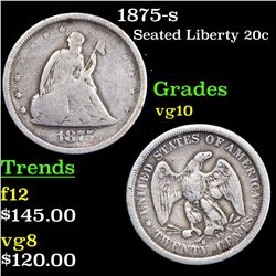 1875-s Twenty Cent Piece 20c Grades vg+
