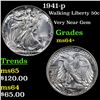 Image 1 : 1941-p Walking Liberty Half Dollar 50c Grades Choice+ Unc