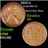 Image 1 : 1915-s Lincoln Cent 1c Grades f+