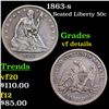 Image 1 : 1863-s Seated Half Dollar 50c Grades vf details