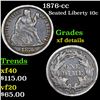 Image 1 : 1876-cc Seated Liberty Dime 10c Grades xf details