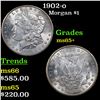 Image 1 : 1902-o Morgan Dollar $1 Grades GEM+ Unc