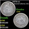 Image 1 : 1876-cc Seated Liberty Quarter 25c Grades vf++