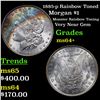 Image 1 : 1885-p Rainbow Toned Morgan Dollar $1 Grades Choice+ Unc