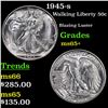 Image 1 : 1945-s Walking Liberty Half Dollar 50c Grades GEM+ Unc