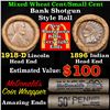 Image 1 : Mixed small cents 1c orig shotgun roll, 1918-d Wheat Cent, 1896 Indian Cent other end, McDonalds Wra