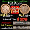 Image 1 : Mixed small cents 1c orig shotgun roll, 1913-d Wheat Cent, 1896 Indian Cent other end, McDonalds Wra