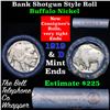 Image 1 : Buffalo Nickel Shotgun Roll in Old Bank Style 'Bell Telephone'  Wrapper 1919 & d Mint Ends