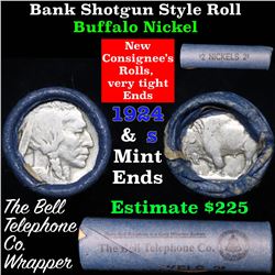 Buffalo Nickel Shotgun Roll in Old Bank Style 'Bell Telephone'  Wrapper 1924 & s Mint Ends
