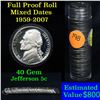 Image 1 : Proof Mixed Jefferson nickel 5c roll, 1959-2007, 40 pieces