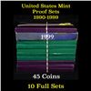 Image 1 : Group of 10 United States Mint Proof Sets 1990-1999 54 coins