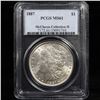 Image 2 : 5 Unc Morgan $1 Graded By PCGS Mixed Dates From The McClaren Collection