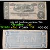 Image 1 : 1864 $10 Confederate Note, T68 Grades f+