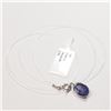 Image 3 : 14K White Gold Tanzanite Floating Invicible(2.2ct) Necklace (~weight 0.71g), Made in Canada, Apprais