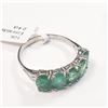 Image 4 : 10K White Gold Natural Emerald(2.4ct) Ring (~Size 7) (~weight 1.66g), Made in Canada, Appraised Reta
