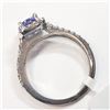 Image 3 : 14K White Gold Tanzanite(1ct) Diamond(0.32ct) Ring (~Size 6) (~weight 3.63g), Made in Canada, Apprai