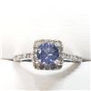 Image 7 : 14K White Gold Tanzanite(1ct) Diamond(0.32ct) Ring (~Size 6) (~weight 3.63g), Made in Canada, Apprai