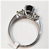 Image 3 : 10K White Gold Black Diamond(1.1ct) Diamond(0.64Ct,I2-I3,H-I) Ring (~Size 6) (~weight 2.74g), Made i