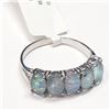 Image 4 : 10K White Gold Opal Doubket(2.4ct) Ring (~Size 6) (~weight 1.7g), Made in Canada, Appraised Retail $