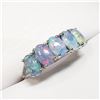 Image 6 : 10K White Gold Opal Doubket(2.4ct) Ring (~Size 6) (~weight 1.7g), Made in Canada, Appraised Retail $