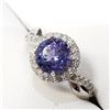 Image 4 : 14K White Gold Tanzanite(1.5ct) Diamond(0.28ct) Ring (~Size 6) (~weight 3.96g), Appraised Retail $55