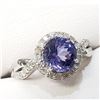 Image 6 : 14K White Gold Tanzanite(1.5ct) Diamond(0.28ct) Ring (~Size 6) (~weight 3.96g), Appraised Retail $55