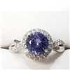 Image 7 : 14K White Gold Tanzanite(1.5ct) Diamond(0.28ct) Ring (~Size 6) (~weight 3.96g), Appraised Retail $55