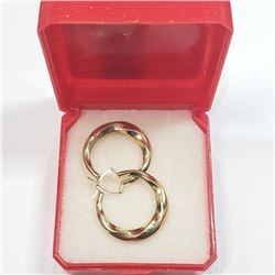 10K Yellow Gold Cubic Zirconia Earrings (~weight 1.27g), Suggested Retail Value $440
