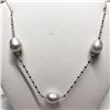 Image 3 : Silver Fresh Water Pearl 18" Necklace, Suggested Retail Value $100