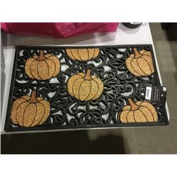 Glitter Pumpkin Rubber Doormat (18" x 30")