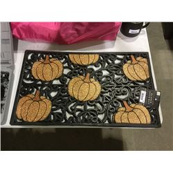 Glitter Pumpkin Rubber Doormat (18" x 30")