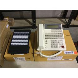 NitsukoWhite/Grey Office Phone w/ Display and Console Lot of 2