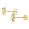 Image 3 : 14k Yellow Gold 1.12 ctw Round Brilliant Diamond Stud Earrings w/ Pave Halos