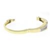 Image 7 : Estate 14K Solid Two Tone Gold Hinged Open Bangle Bracelet with Pave Diamonds
