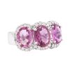 4.67 ctw Pink Sapphire and Diamond Ring - 14KT White Gold