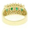 Image 5 : 14k Yellow Gold 2.02 ctw Prong Marquise Emerald & Diamond Quality Pyramid Ring