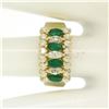 Image 8 : 14k Yellow Gold 2.02 ctw Prong Marquise Emerald & Diamond Quality Pyramid Ring