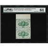 Image 1 : Uncut Pair of 1862 Ten Cents First Issue Fractional Notes PMG Choice Uncirculate