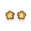 Image 1 : 14k Yellow Gold  3.02CTW Citrine and Brown Diamonds Earrings