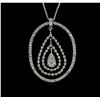 Image 1 : 14KT White Gold 1.64 ctw Diamond Pendant With Chain