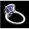 Image 3 : 4.06 ctw Tanzanite and Diamond Ring - 14KT White Gold
