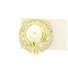 Image 5 : 18kt Yellow Gold 1.25 ctw Cultured Pearl and Diamond Button Earrings