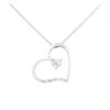 Image 1 : 0.60 ctw Diamond Heart Pendant with Chain - 18KT White Gold