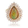 Image 1 : 3.34 ctw Opal and 1.82 ctw Diamond 14K Yellow Gold Ring