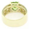 Image 5 : 14kt Yellow Gold 1.90 ctw Heart Peridot and Diamond Wide Band Ring